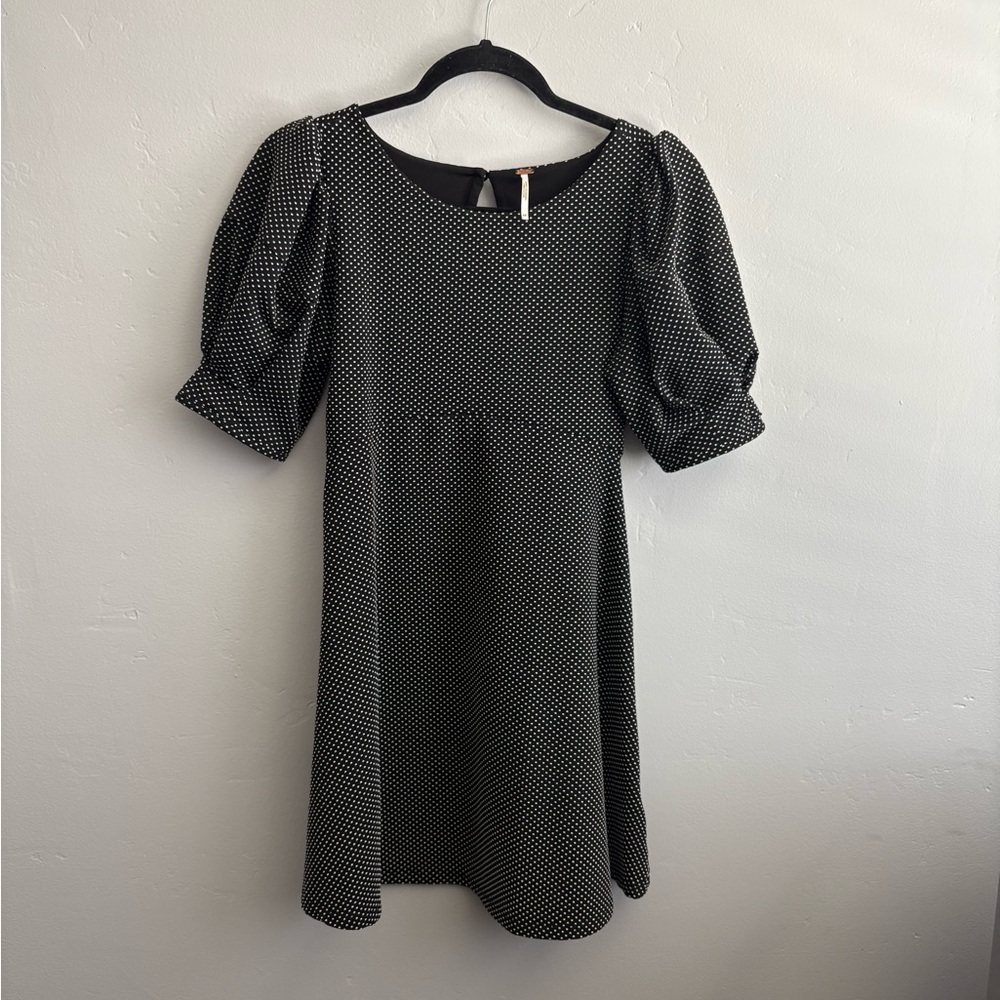 Free People Black and White Long Sleeve Dress